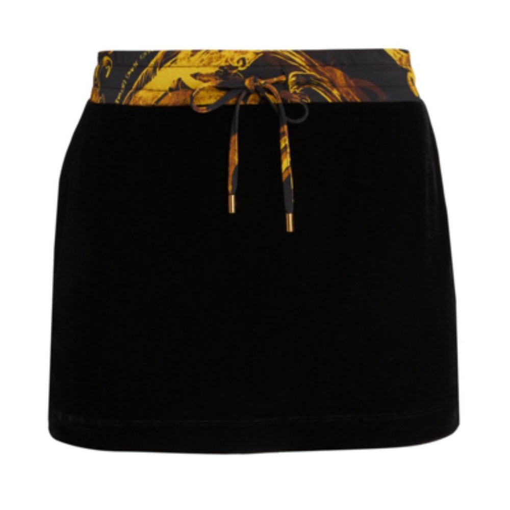 Versace Jeans Collection Velvet Black Mini Skirt - Picture 4 of 9